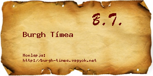 Burgh Tímea névjegykártya